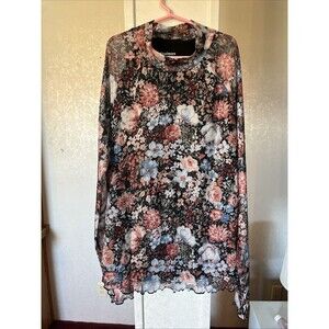 Dealmore Size Large Flower Dressy Top, With Thumb Holes